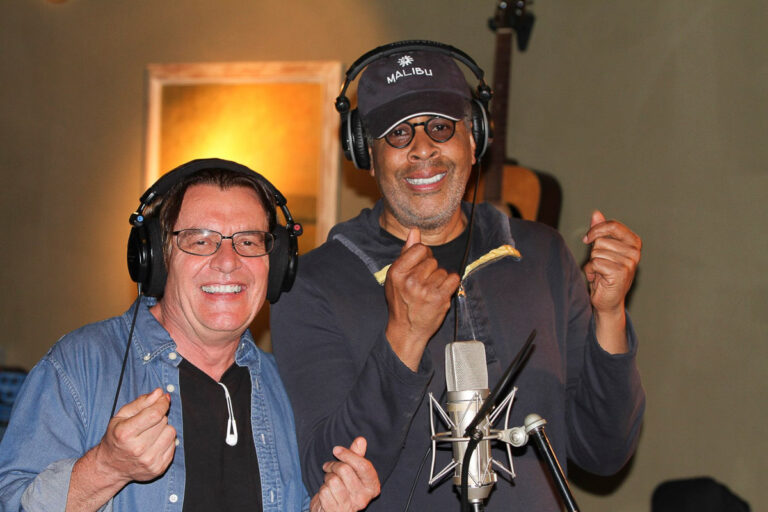 Bunny Brunel and Stanley Clarke recording a track for Bass Ball
