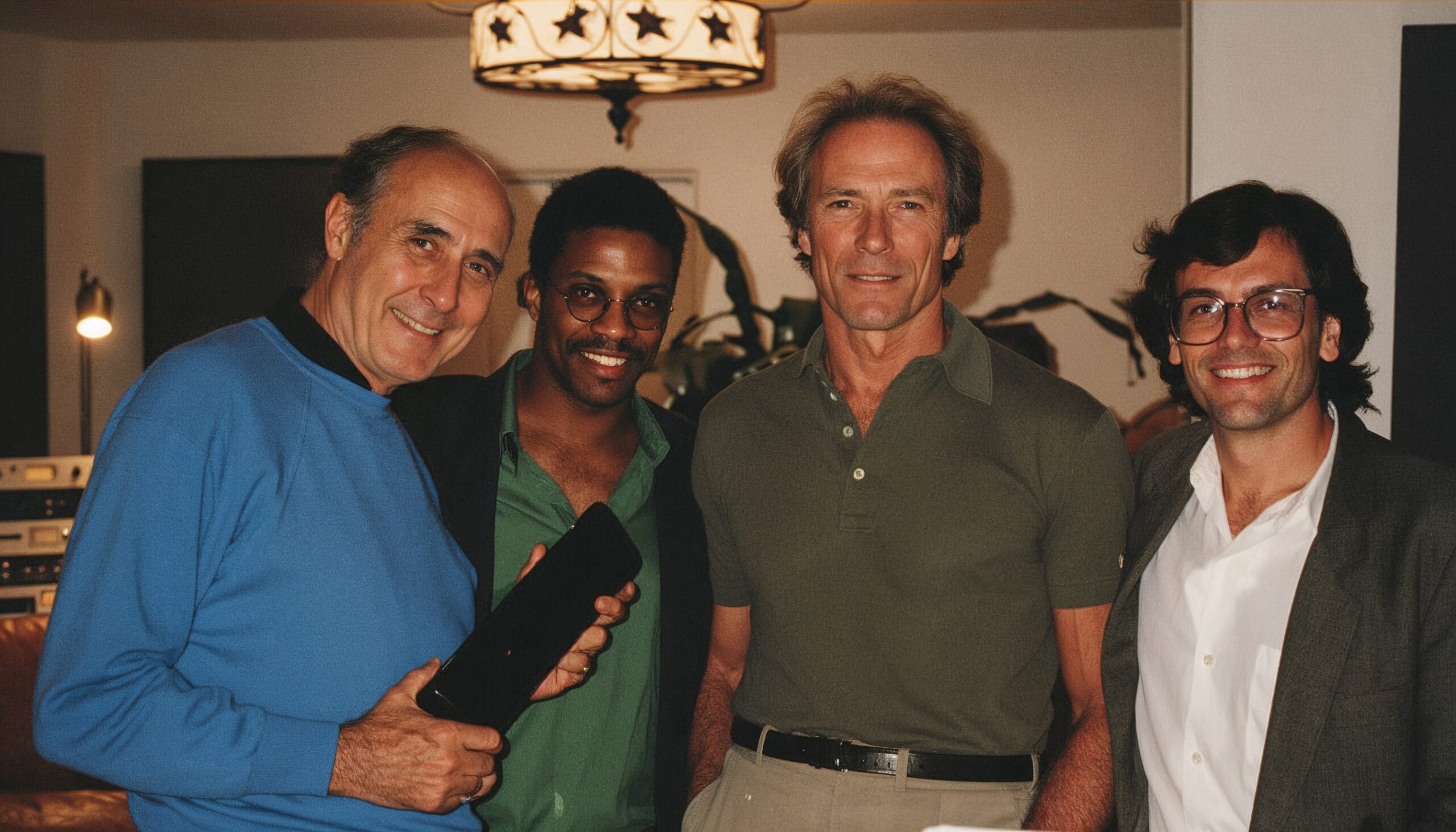 Bunny Brunel with (l) Henry Mancini, Herbie Hancock, & Clint Eastwood